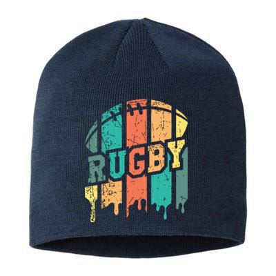 Vintage Retro Rugby Player Rugby Fan Rugby Coach Sustainable Beanie