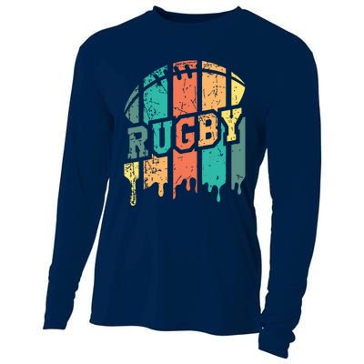 Vintage Retro Rugby Player Rugby Fan Rugby Coach Cooling Performance Long Sleeve Crew