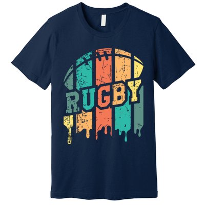 Vintage Retro Rugby Player Rugby Fan Rugby Coach Premium T-Shirt