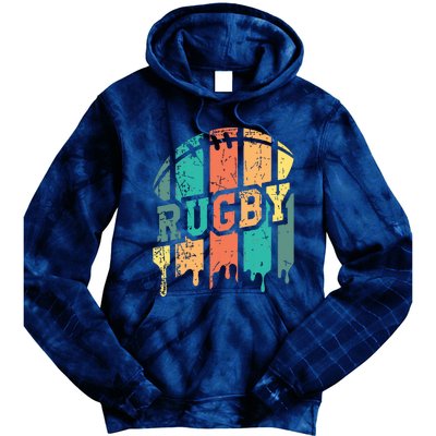 Vintage Retro Rugby Player Rugby Fan Rugby Coach Tie Dye Hoodie