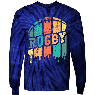 Vintage Retro Rugby Player Rugby Fan Rugby Coach Tie-Dye Long Sleeve Shirt