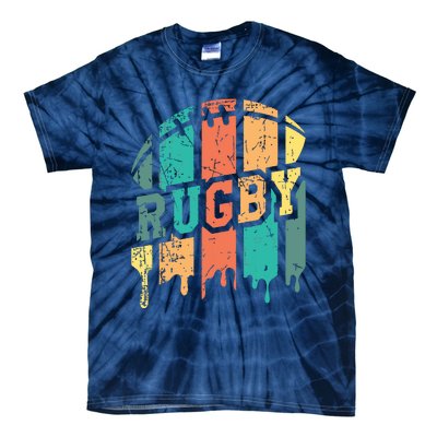 Vintage Retro Rugby Player Rugby Fan Rugby Coach Tie-Dye T-Shirt