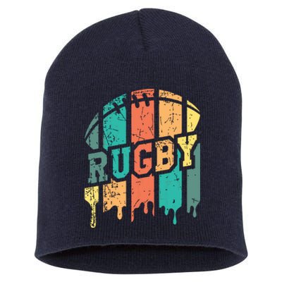 Vintage Retro Rugby Player Rugby Fan Rugby Coach Short Acrylic Beanie