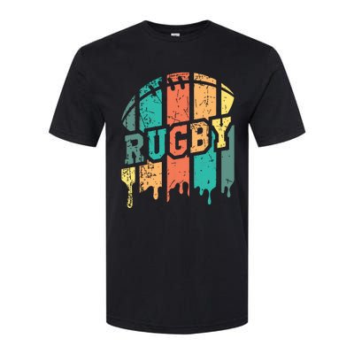 Vintage Retro Rugby Player Rugby Fan Rugby Coach Softstyle CVC T-Shirt