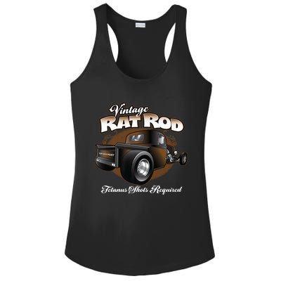 Vintage Rat Rod Pickup Truck Hot Rod Ladies PosiCharge Competitor Racerback Tank