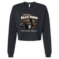 Vintage Rat Rod Pickup Truck Hot Rod Cropped Pullover Crew