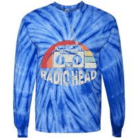 Vintage Retro Radio Head  Tie-Dye Long Sleeve Shirt