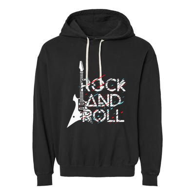 Vintage Retro Rock And Roll Garment-Dyed Fleece Hoodie