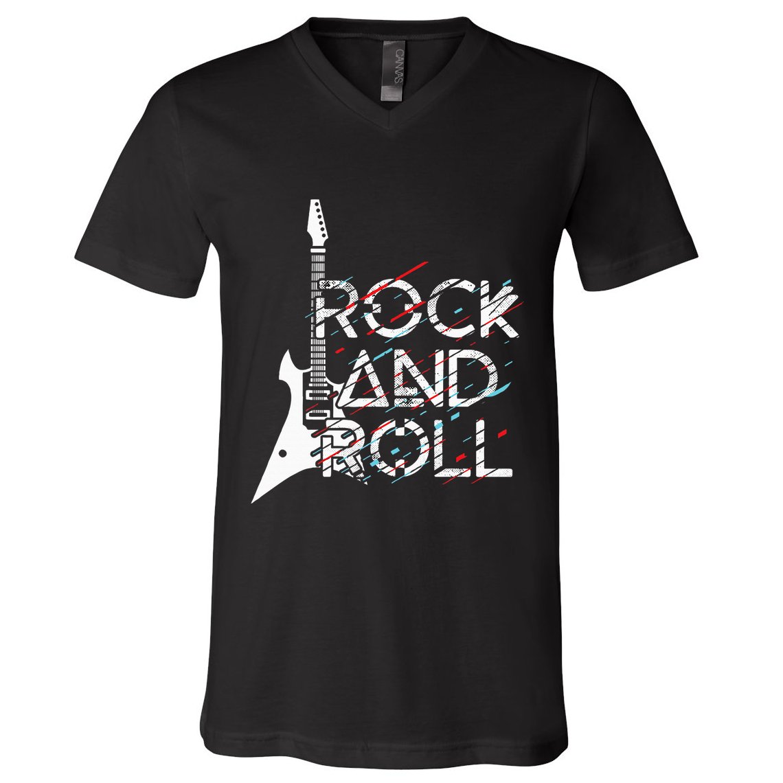 Vintage Retro Rock And Roll V-Neck T-Shirt