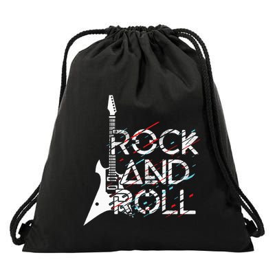 Vintage Retro Rock And Roll Drawstring Bag