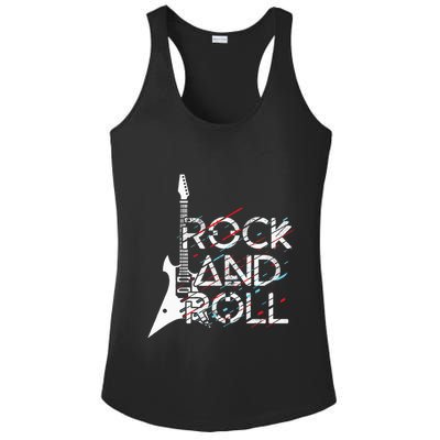 Vintage Retro Rock And Roll Ladies PosiCharge Competitor Racerback Tank