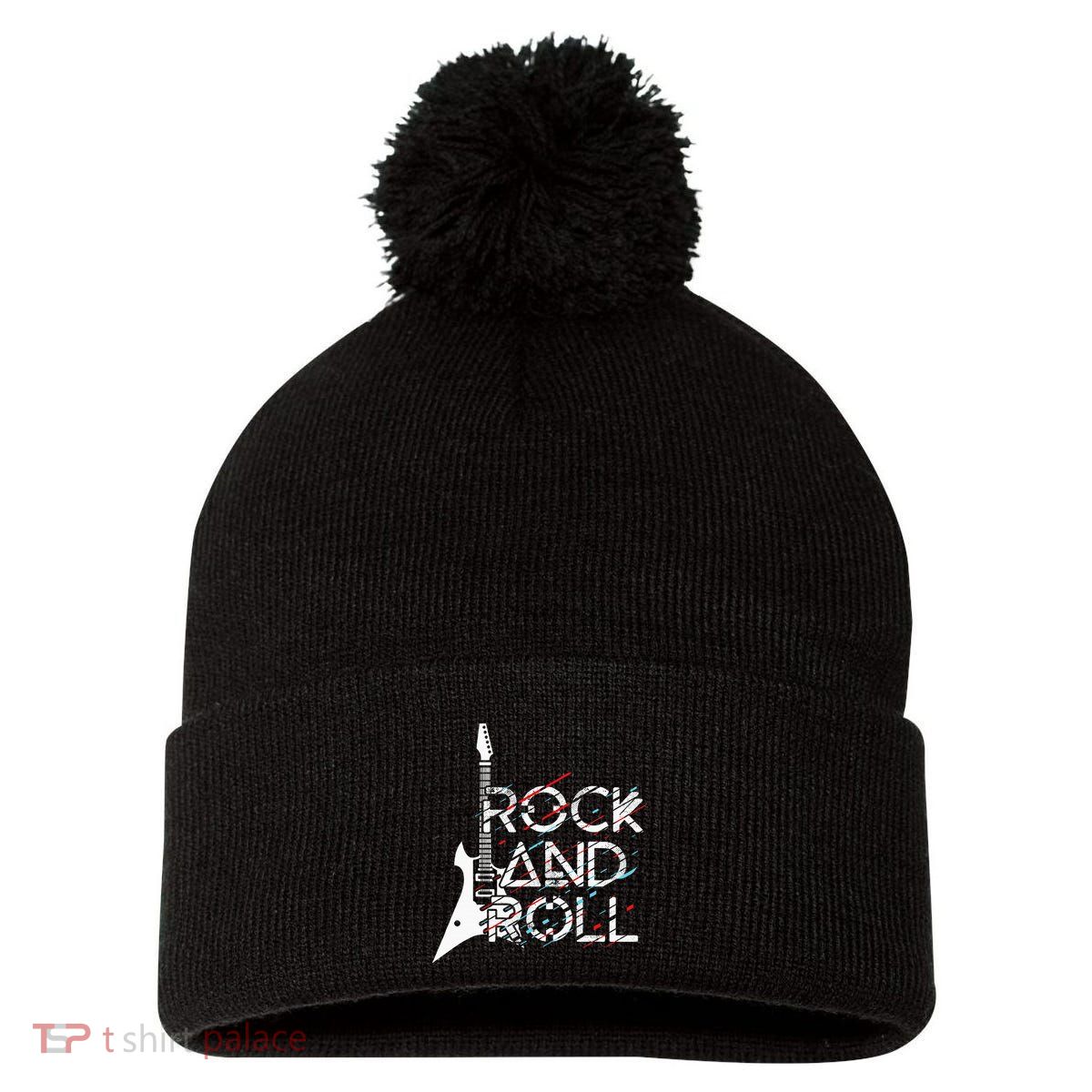 Vintage Retro Rock And Roll Pom Pom 12in Knit Beanie