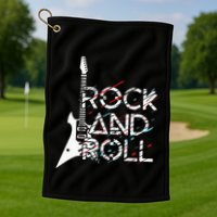 Vintage Retro Rock And Roll Golf Towel