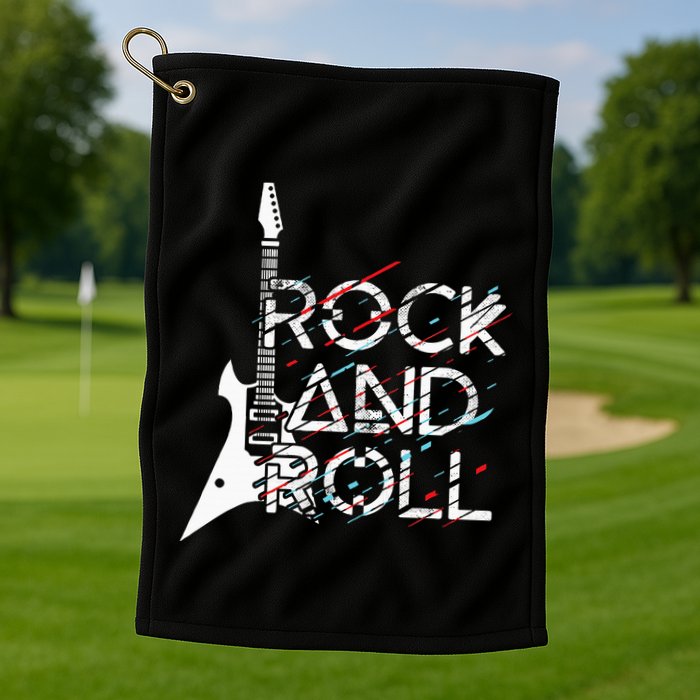 Vintage Retro Rock And Roll Golf Towel