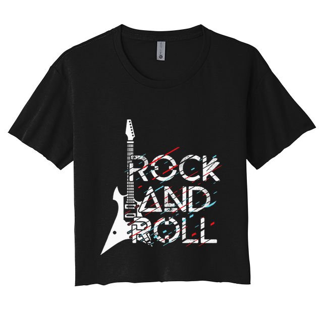 Vintage Retro Rock And Roll Crop Top
