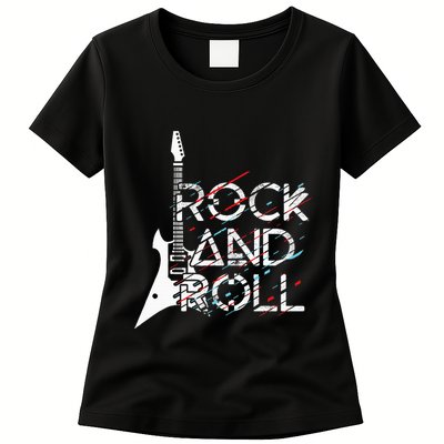 Vintage Retro Rock And Roll Womens T-Shirt