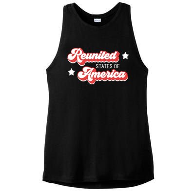 Vintage Retro Reunited States Of America Gift Ladies PosiCharge Tri-Blend Wicking Tank