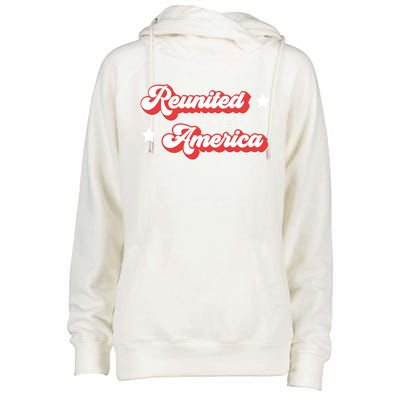 Vintage Retro Reunited States Of America Gift Womens Funnel Neck Pullover Hood