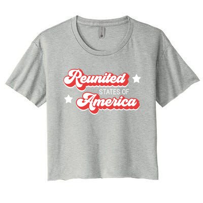 Vintage Retro Reunited States Of America Gift Women's Crop Top Tee