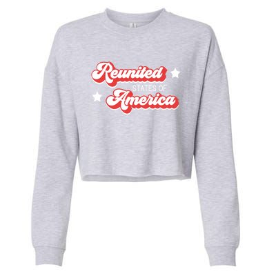 Vintage Retro Reunited States Of America Gift Cropped Pullover Crew