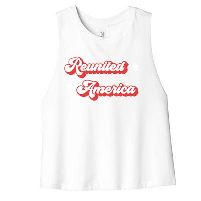 Vintage Retro Reunited States Of America Gift Women's Racerback Cropped Tank