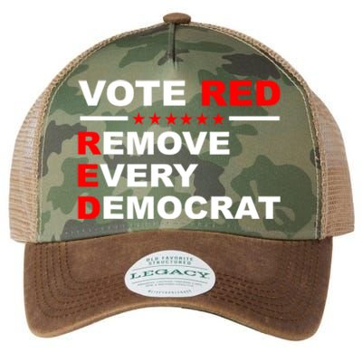 Vote Red Remove Every Democrat Conservatives Pro Republican Legacy Tie Dye Trucker Hat