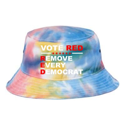 Vote Red Remove Every Democrat Conservatives Pro Republican Tie Dye Newport Bucket Hat