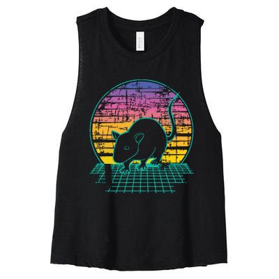 Vintage Rat Rodent Lover Rat Owner Women's Racerback Cropped Tank