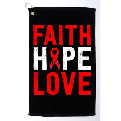 Vintage Red Ribbon Faith Hope Love World Aids Day Funny Gift Golf Towel