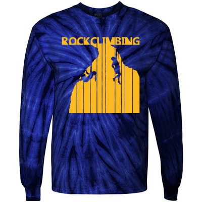 Vintage Retro Rock Climbing Gift Tie-Dye Long Sleeve Shirt