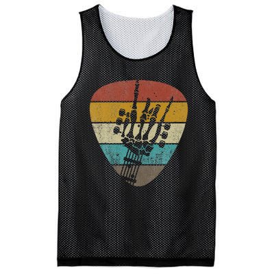 Vintage Retro Rock & Roll Skeleton Funny Guitar Music Lover Mesh Reversible Basketball Jersey Tank