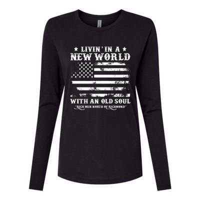 Vintage Retro Rich Men North Of Richmond Flag USA Womens Cotton Relaxed Long Sleeve T-Shirt