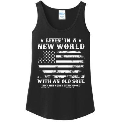 Vintage Retro Rich Men North Of Richmond Flag USA Ladies Essential Tank