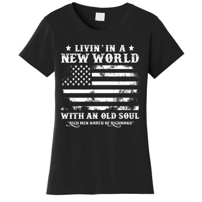 Vintage Retro Rich Men North Of Richmond Flag USA Women's T-Shirt