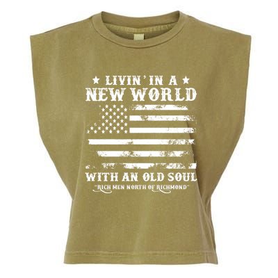 Vintage Retro Rich Men North Of Richmond Flag USA Garment-Dyed Women's Muscle Tee