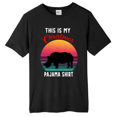 Vintage Retro Rhino This Is My Christmas Pajama Gift Gift Tall Fusion ChromaSoft Performance T-Shirt