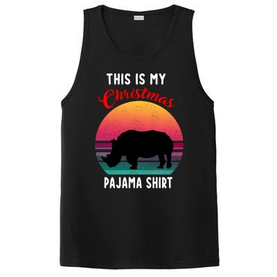 Vintage Retro Rhino This Is My Christmas Pajama Gift Gift PosiCharge Competitor Tank