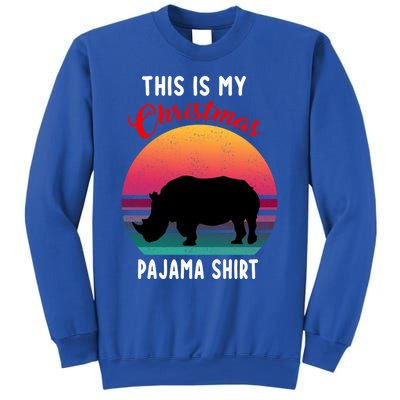 Vintage Retro Rhino This Is My Christmas Pajama Gift Gift Sweatshirt