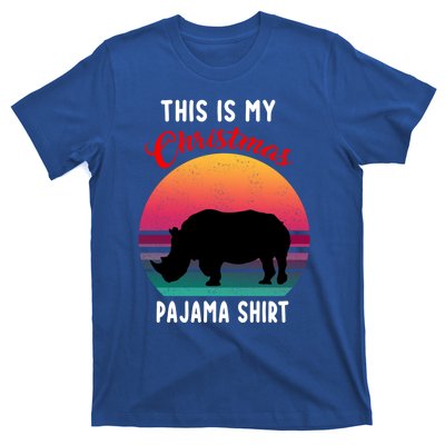 Vintage Retro Rhino This Is My Christmas Pajama Gift Gift T-Shirt