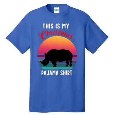 Vintage Retro Rhino This Is My Christmas Pajama Gift Gift Tall T-Shirt