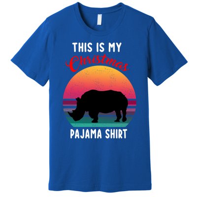 Vintage Retro Rhino This Is My Christmas Pajama Gift Gift Premium T-Shirt