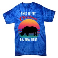 Vintage Retro Rhino This Is My Christmas Pajama Gift Gift Tie-Dye T-Shirt