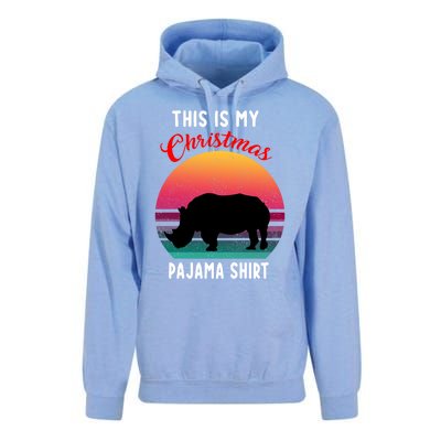 Vintage Retro Rhino This Is My Christmas Pajama Gift Gift Unisex Surf Hoodie