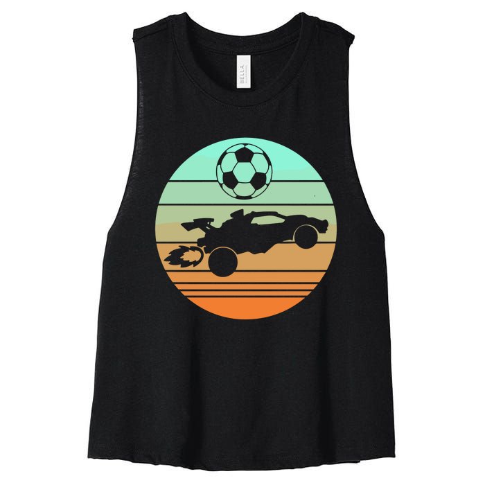 Vintage Rocket Rc Soccer Car Women's Racerback Cropped Tank