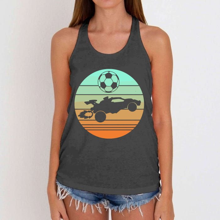 Vintage Rocket Rc Soccer Car Women's Knotted Racerback Tank