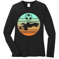 Vintage Rocket Rc Soccer Car Ladies Long Sleeve Shirt