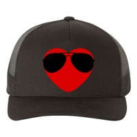 Vintage Retro Red Heart Tee Valentines Day Husband Boyfriend Yupoong Adult 5-Panel Trucker Hat