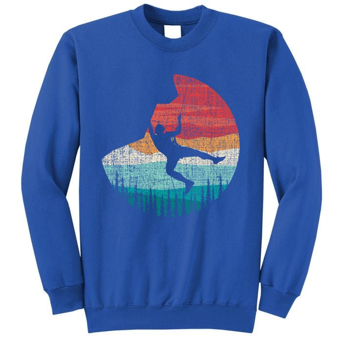 Vintage Retro Rock Climber And Rock Climbing Gift Tall Sweatshirt