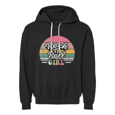 Vintage Retro Rock N Roll Girl Garment-Dyed Fleece Hoodie