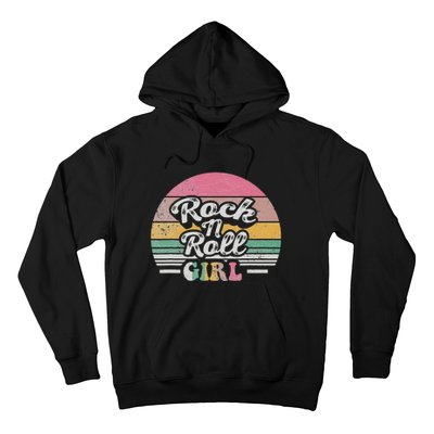 Vintage Retro Rock N Roll Girl Hoodie